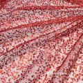 Błyszcząca czerwona cekinowa hafciarska tkanina koronkowa